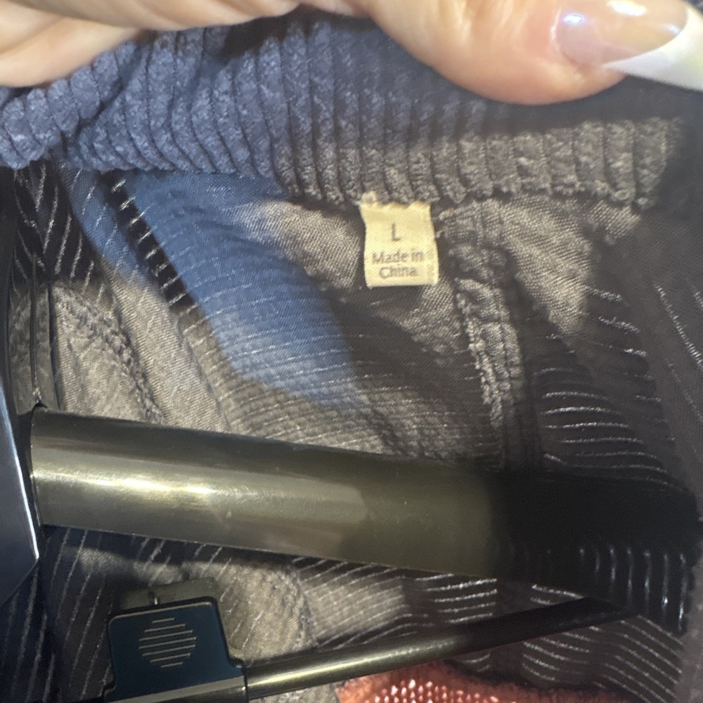 Umgee Women's Gray Multicolor Striped Button Front Collared Pocket Jacket L - Picture 5 of 5